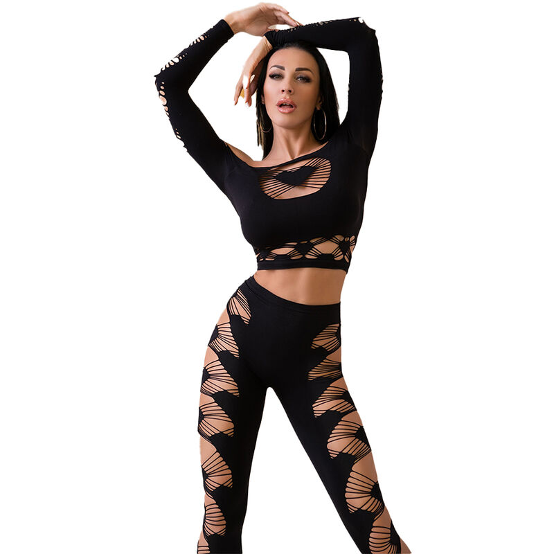 CHILIROSE – CR 4436 TOP E LEGGINS NERO S/L CHILIROSE – CR 4436 TOP E LEGGINS NERO S/L