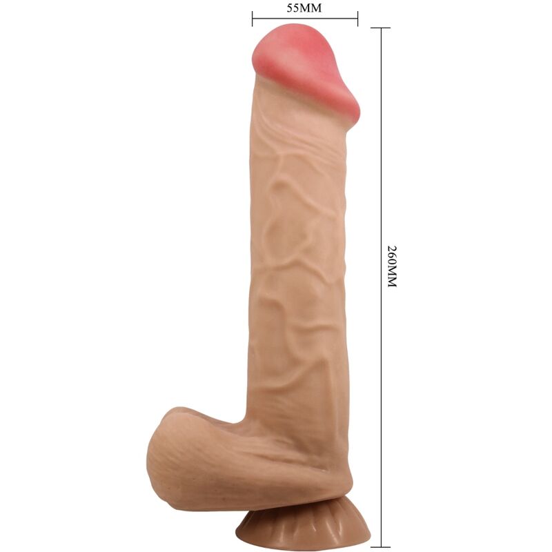 PRETTY LOVE - DILDO REALISTICO SLIDING SKIN SERIES CON VENTOSA SCORREVOLE DELLA PELLE FLESH 26 CM - immagine 2
