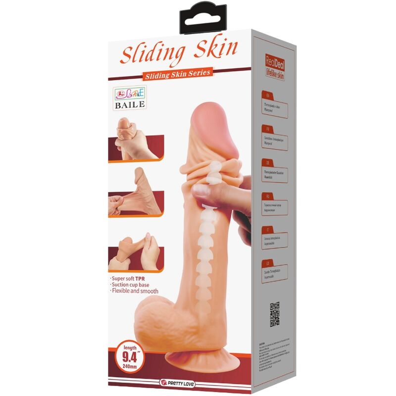PRETTY LOVE - DILDO REALISTICO SLIDING SKIN SERIES CON VENTOSA SCORREVOLE DELLA PELLE 24 CM - immagine 3