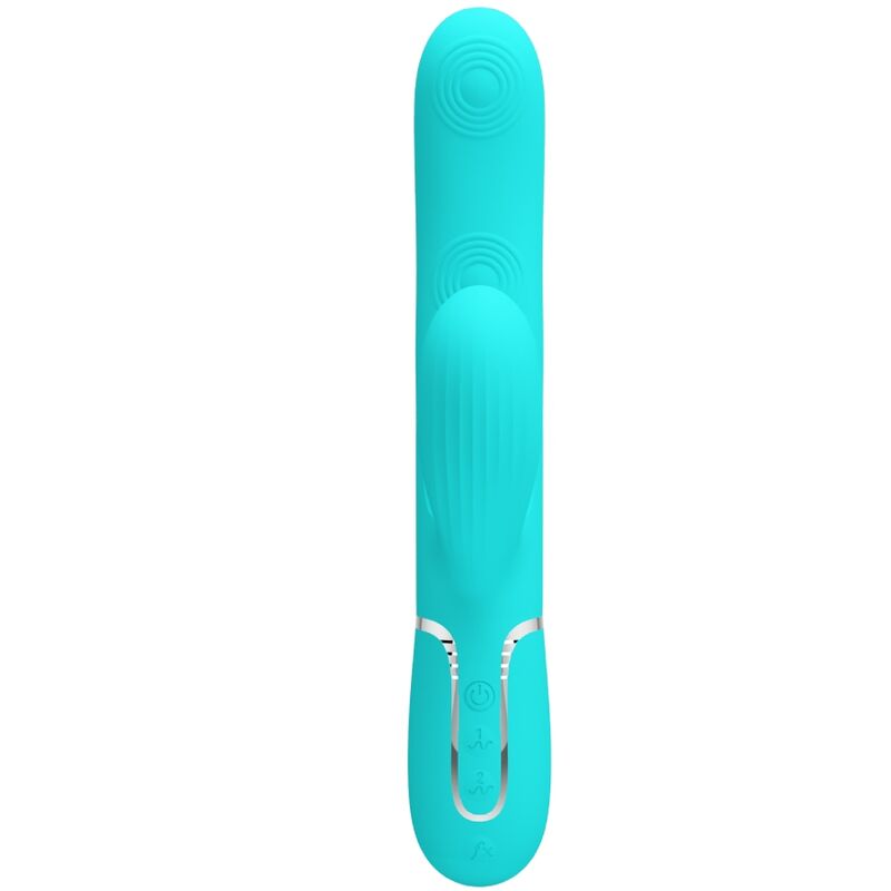 PRETTY LOVE - VIBRATORE MULTIFUNZIONE PERLITA 3 IN 1 G-SPOT VERDE ACQUA - immagine 10