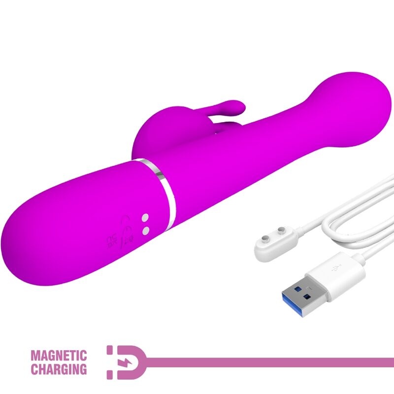 PRETTY LOVE - VIBRATORE DEJON RABBIT 3 IN 1 VIOLA MULTIFUNZIONE - immagine 11