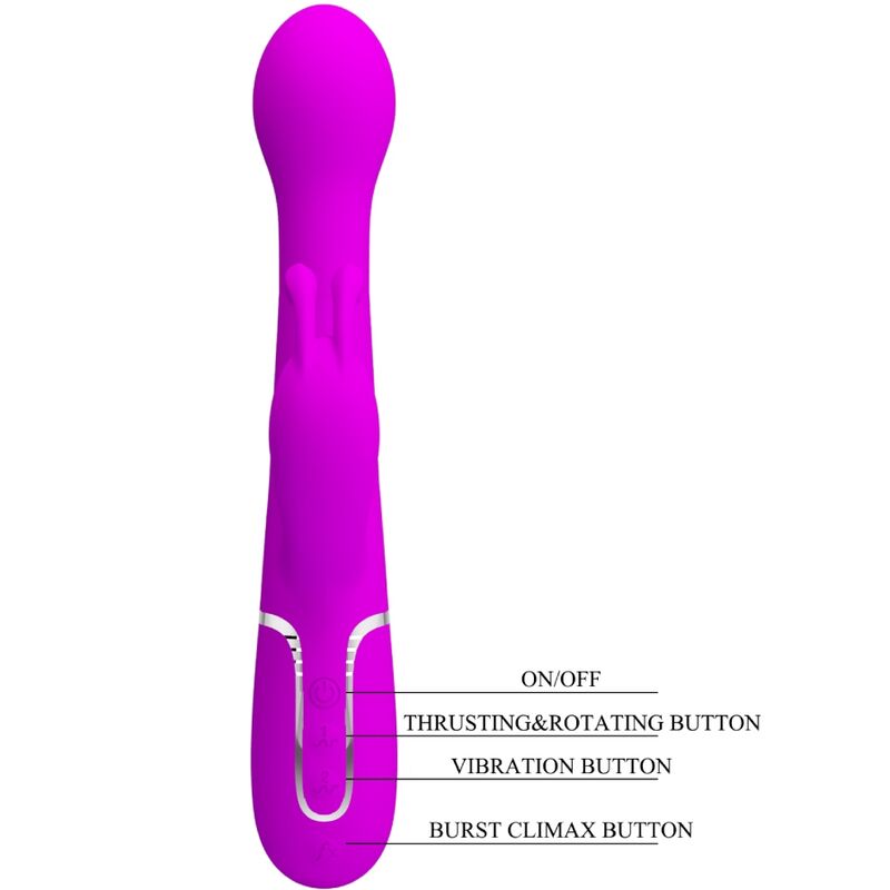 PRETTY LOVE - VIBRATORE DEJON RABBIT 3 IN 1 VIOLA MULTIFUNZIONE - immagine 9
