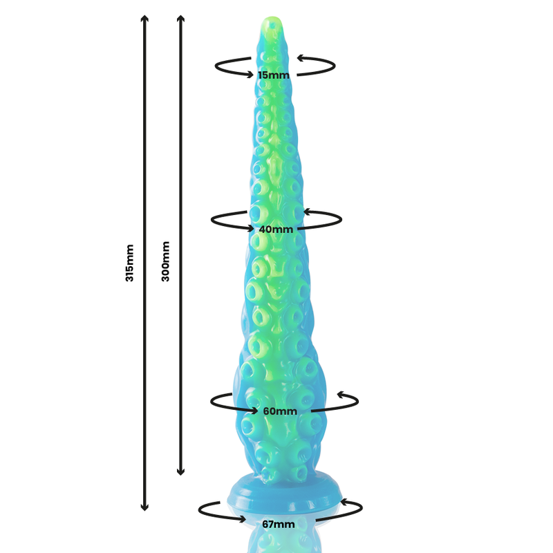 EPIC - DILDO FLUORESCENTE CON TENTACOLI SOTTILI DI SCYLLA DIMENSIONI GRANDI - immagine 2