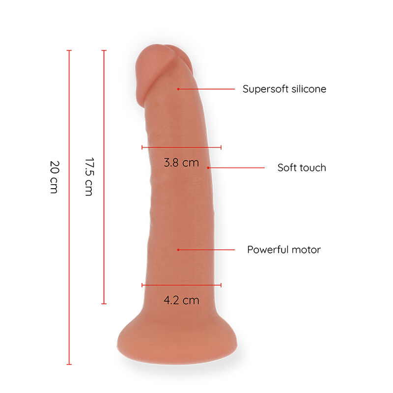 ONINDER - DILDO VIBRATORE MEDIO BOGOTÁ 9 VELOCITÀ NATURALE 20 CM -O- 4.2 CM - APP GRATUITA - immagine 7