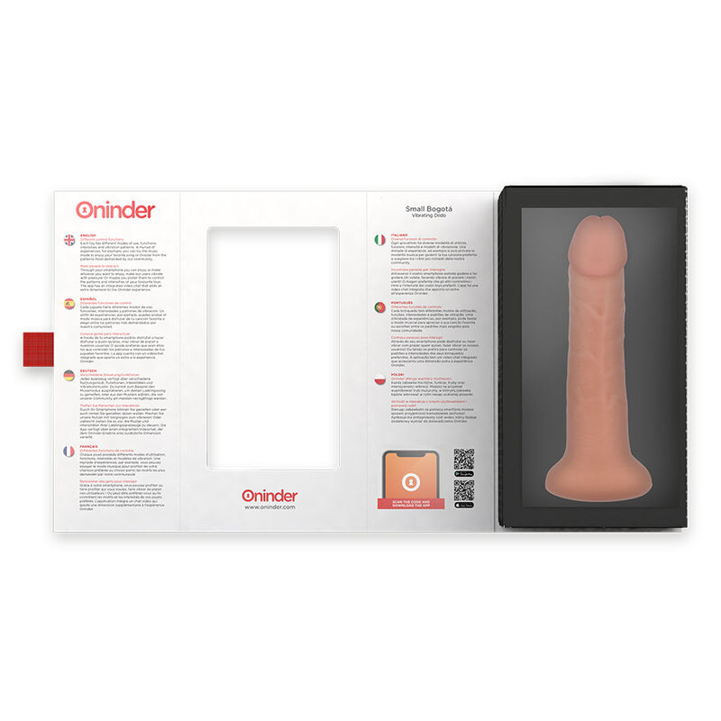 ONINDER - DILDO VIBRATORE PICCOLO BOGOTÁ 9 VELOCITÀ NATURALE 17.5 CM -O- 4 CM - APP GRATUITA - immagine 5
