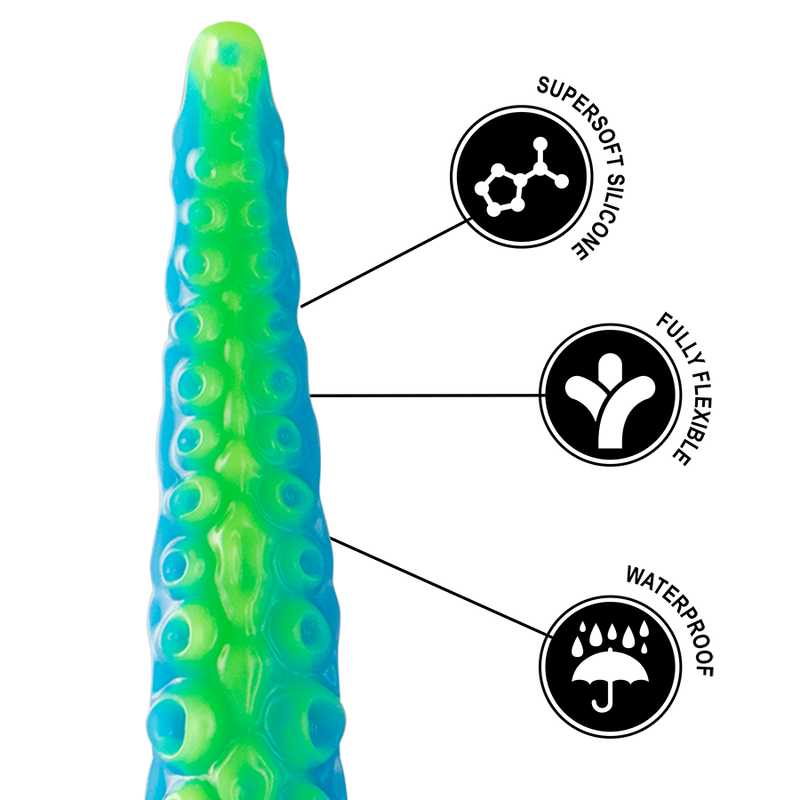 EPIC - DILDO FLUORESCENTE CON TENTACOLI SOTTILI DI SCYLLA DIMENSIONI GRANDI - immagine 5