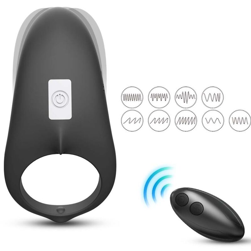 ARMONY – ANELLO VIBRATORE SHARK PER TELECOMANDO DI COPPIA NERO
