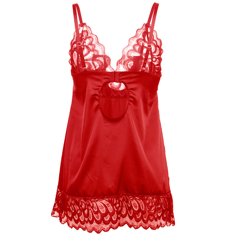 SUBBLIME - BABYDOLL SATINADO CON ENCAJE ROJO S/M - immagine 11