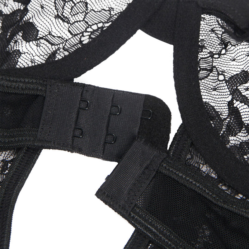 SUBBLIME - TEDDY CON LIGA DETALLE ENCAJES Y TIRAS NEGRO S/M - immagine 2