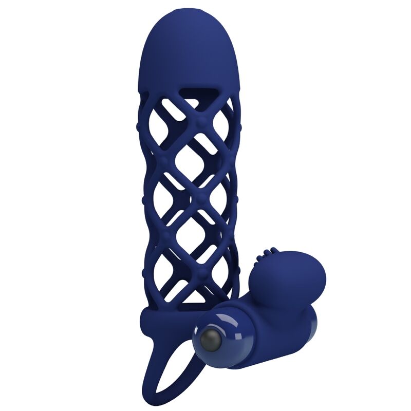 PRETTY LOVE - GIANN ANELLO VIBRATORE CON GUAINA IN SILICONE BLU - immagine 6
