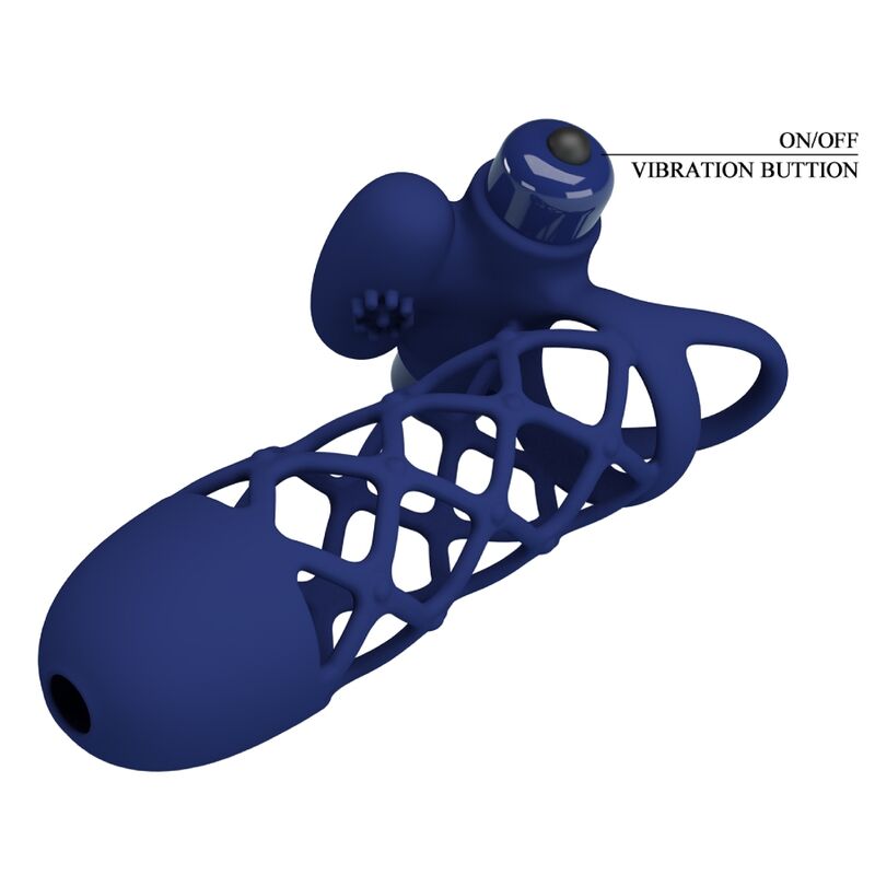 PRETTY LOVE - GIANN ANELLO VIBRATORE CON GUAINA IN SILICONE BLU - immagine 5