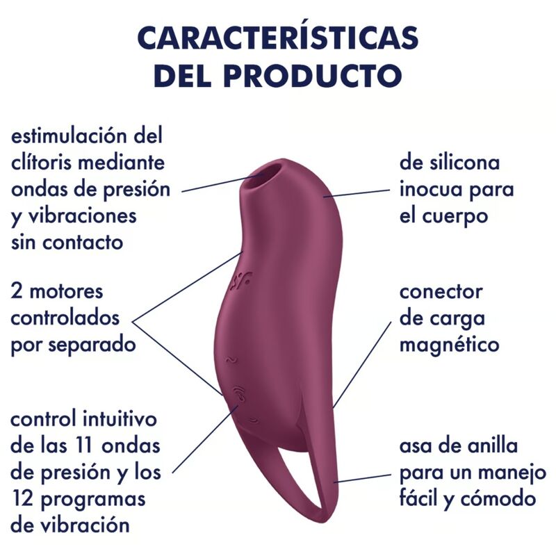 SATISFYER - POCKET PRO 1 STIMOLATORE CLITORIDE GRANATO - immagine 5