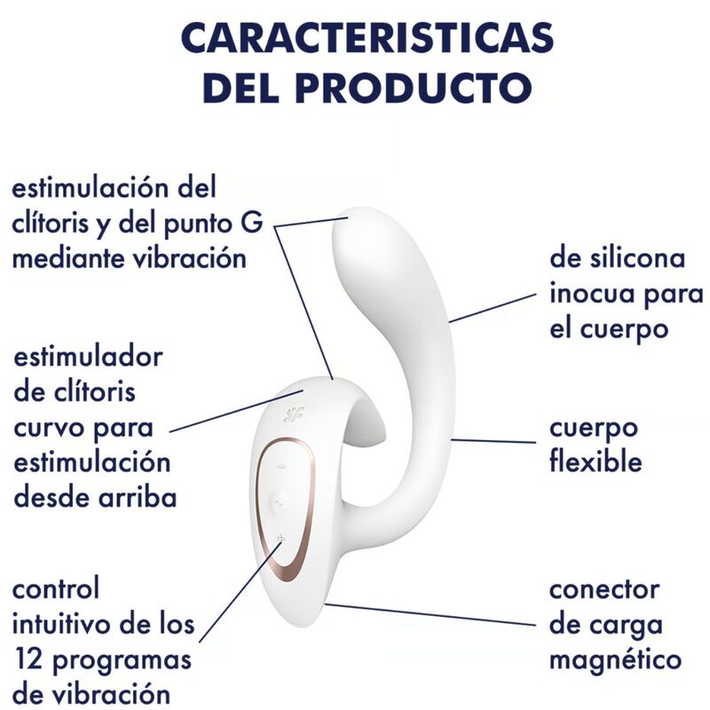 SATISFYER - G FOR GODDESS 1 VIBRATORE CONIGLIO BIANCO - immagine 4