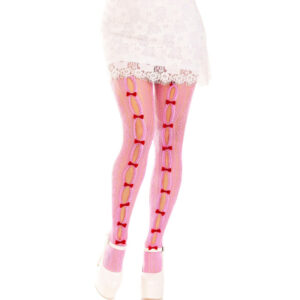 LEG AVENUE – MEDIAS CON ABERTURAS CORAZON & LAZOS ROSA