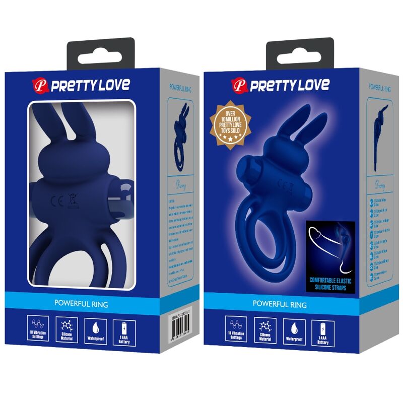 PRETTY LOVE - DAREY DOPPIO ANELLO VIBRANTE CONIGLIO BLU - immagine 2