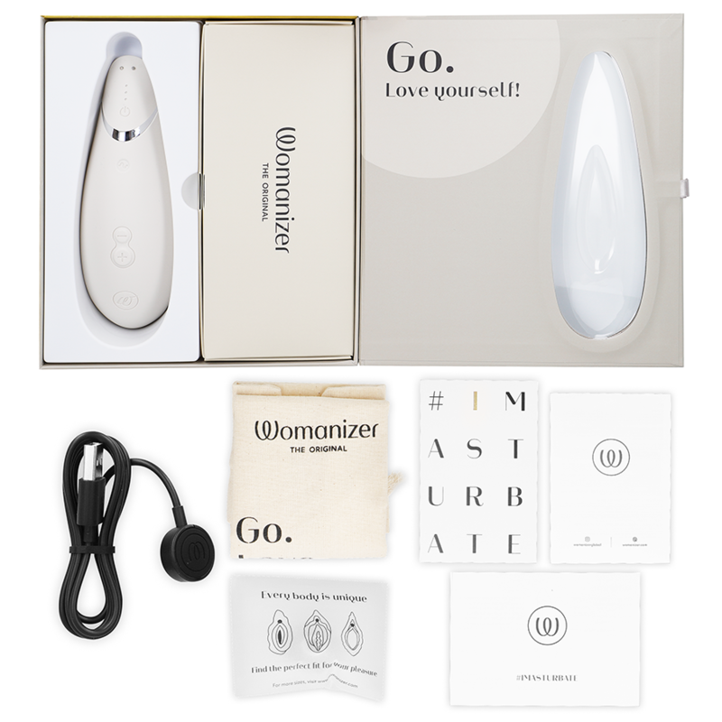 WOMANIZER - PREMIUM 2 STIMOLATORE CLITORALE GRIGIO CALDO - immagine 2