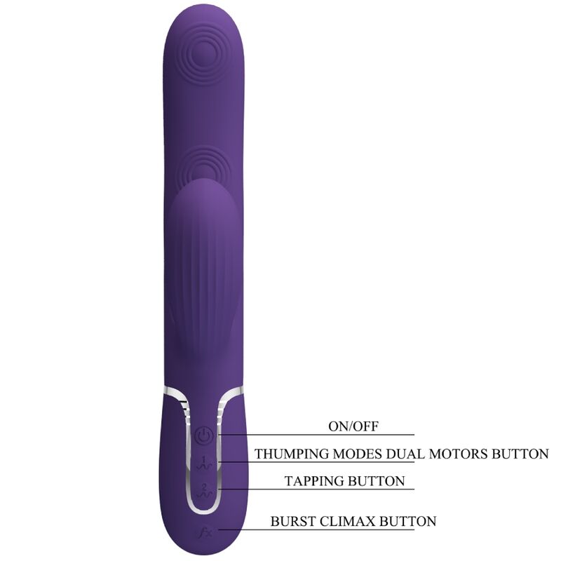 PRETTY LOVE - PERLITA VIBRATORE G-SPOT 3 IN 1 MULTIFUNZIONE VIOLA - immagine 5