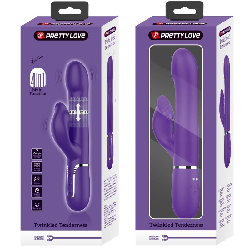PRETTY LOVE - ZALIN PERLE VIBRATORE CONIGLIO 4 EN 1 VIOLA - immagine 2