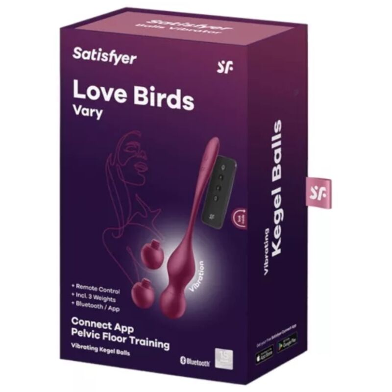 SATISFYER - LOVE BIRDS VARY SFERE VIBRANTI APP GRATUITA WINE ROSSO - immagine 2