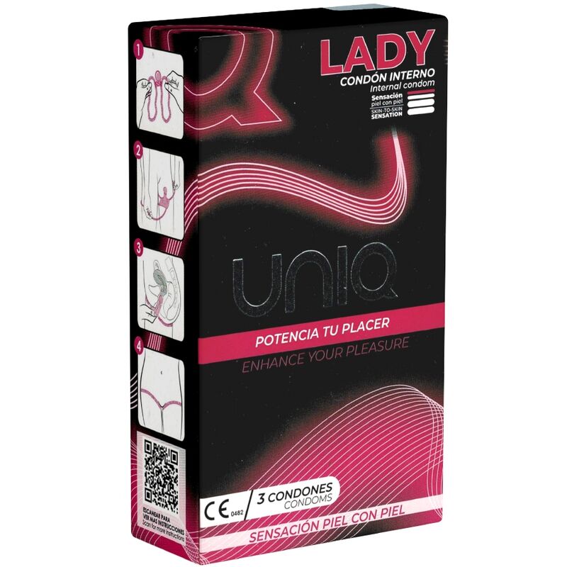 UNIQ – LADY CONDOM PRESERVATIVO FEMMINILE SENZA LATTICE CON CINGHIA DI LEGGENDA 3 UNITÀ