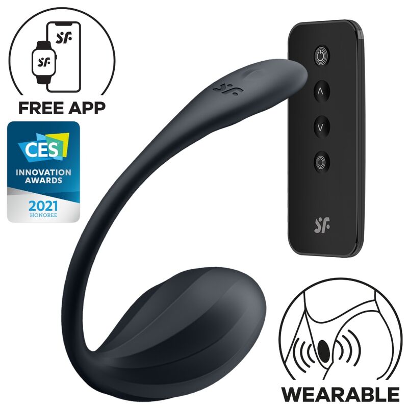 SATISFYER – RIBBED PETAL STIMOLATORE PUNTO G TELECOMANDO NERO APP GRATUITA
