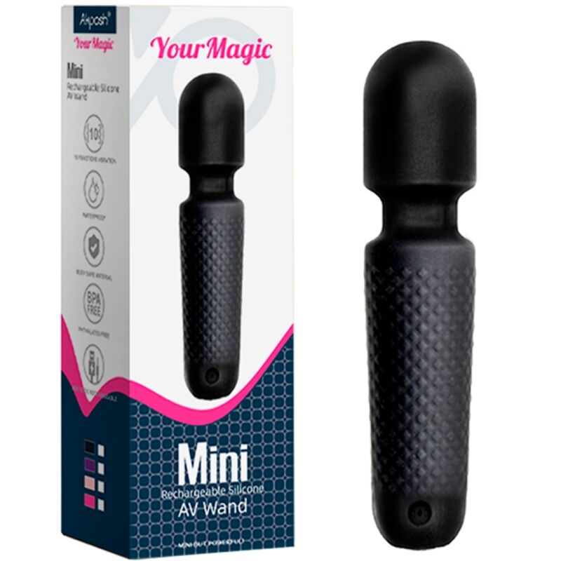 ARMONY - YOUR MAGIC MASSAGGIATORE E VIBRATORE RICARICABILE 10 VIBRAZIONI BACCHETTA PUNTI NERO - immagine 3
