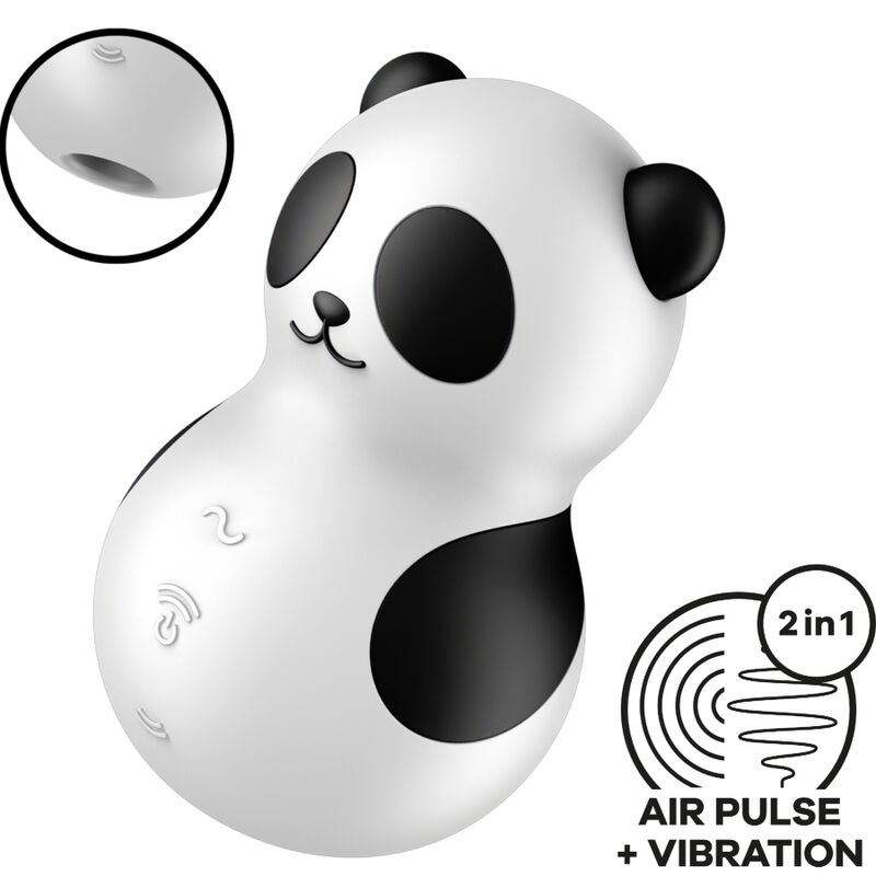 SATISFYER - POCKET PANDA STIMOLATORE E VIBRATORE IN BIANCO E NERO - immagine 7