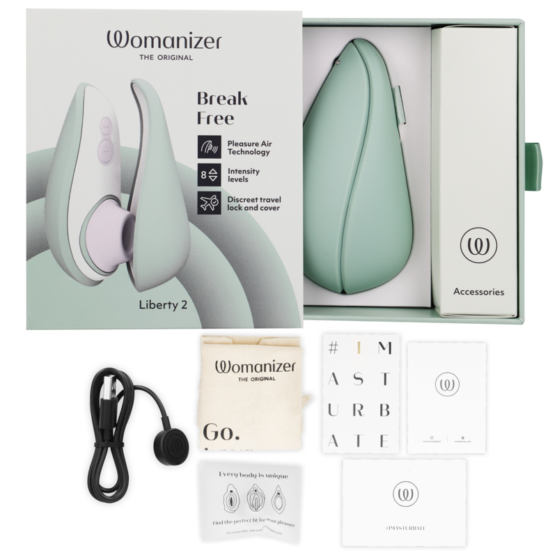 WOMANIZER - LIBERTY 2 ESTIMULADOR & SUCCIONADOR CLITORIS VERDE CLARO - immagine 5