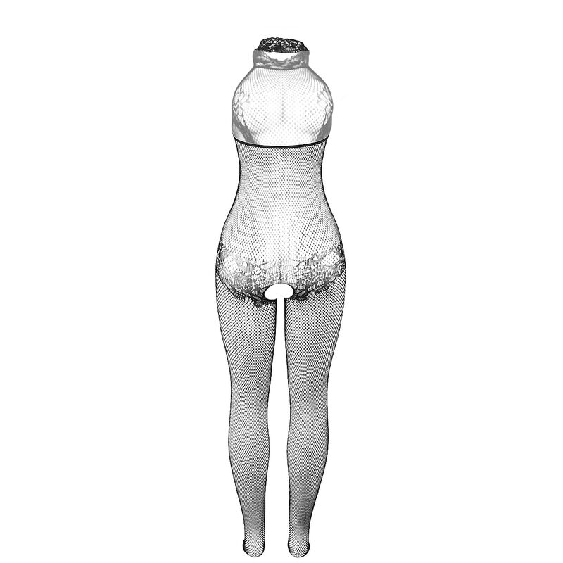 SUBBLIME - 951801 BODYSTOCKING A RETE E PIZZO SENZA CAVALLO CON COLLO ALTO NERO TAGLIA UNICA - immagine 6