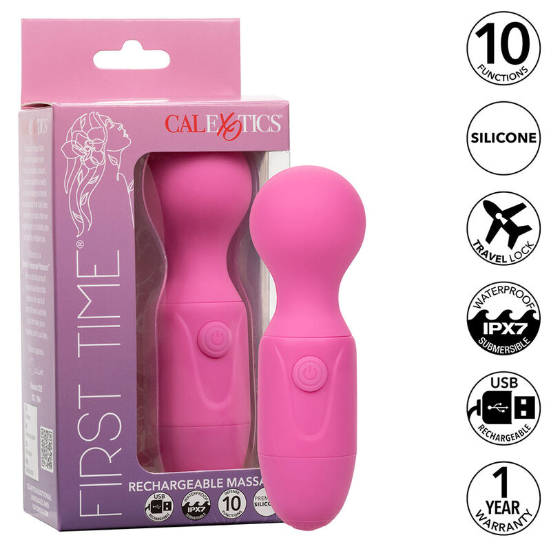CALEXOTICS - FIRST TIME MASSAGGIATORE RICARICABILE 10 VIBRAZIONI ROSA - immagine 2