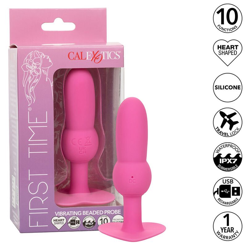 CALEXOTICS – FIRST TIME PLUG ANALE SONDA PERLINE 10 VIBRAZIONI ROSA