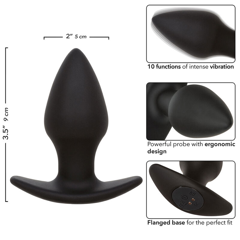 CALEXOTICS - ROCK BOTTOM PERFECT ANAL PLUG 10 VIBRAZIONI SILICONE NERO - immagine 6