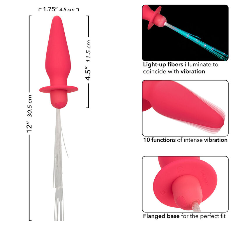 CALEXOTICS - SOUTHERN LIGHTS LIGHT UP PLUG ANALE 10 VIBRAZIONI SILICONE ROSA - immagine 5