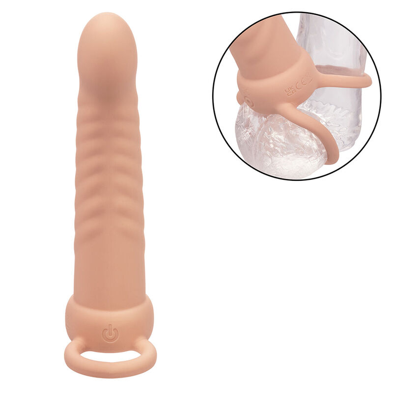 CALEXOTICS - MAXX RIBBED DUAL PENETRATOR 10 VIBRAZIONI CARNE - immagine 7