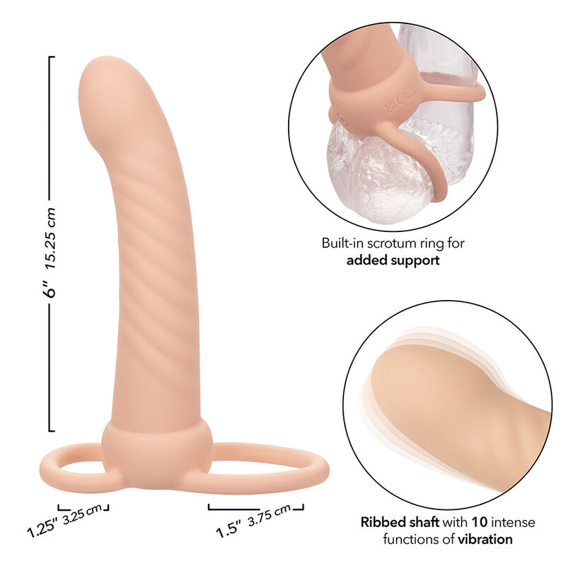 CALEXOTICS - MAXX RIBBED DUAL PENETRATOR 10 VIBRAZIONI CARNE - immagine 4