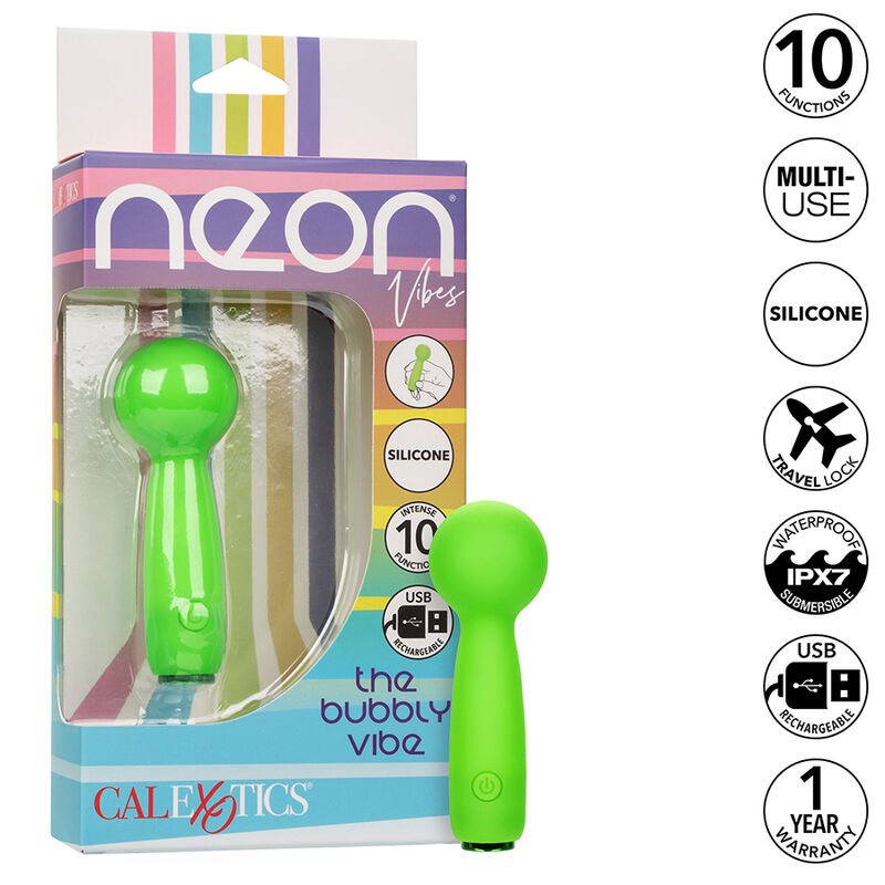 CALEXOTICS - NEON VIBES BUBBLY VIBE IL MINI MASSAGGIATORE 10 VIBRAZIONI VERDE - immagine 8