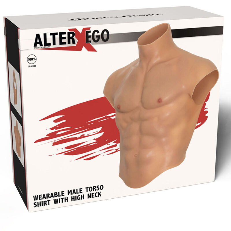 DESIDERIO NASCOSTO - MAGLIETTA ALTER EGO IN SILICONE CON TORSO MASCHILE E ADDOMINALI IN CARNE - immagine 4