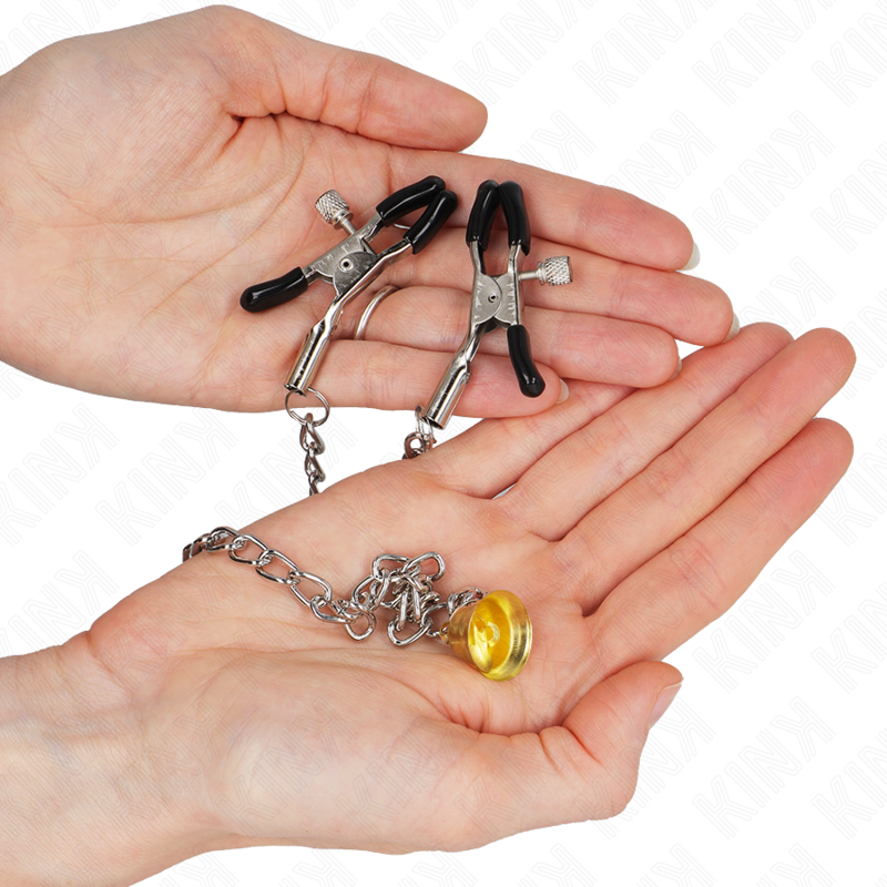 KINK - PINZE PER CAPEZZOLI A CATENA CON PENDENTE IN CORNO 30 CM - immagine 3