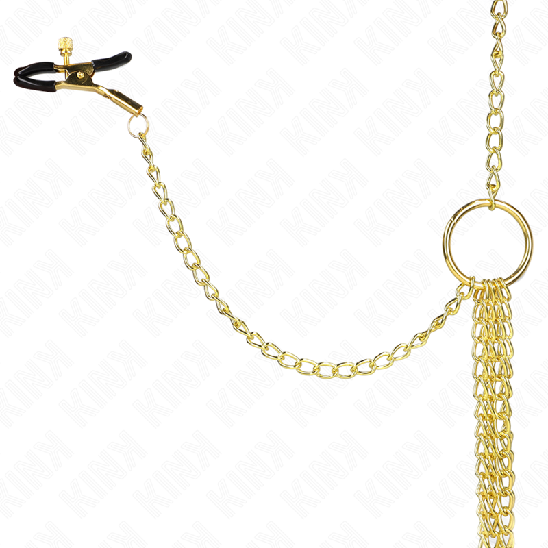 KINK - 4 MORSETTI PER CAPEZZOLI E CLIT REGOLABILI ORO - immagine 3