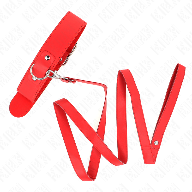 KINK - COLLANA CON CINTURA 116 CM ROJO CINTURINO REGOLABILE 32-50 CM X 8 CM - immagine 4