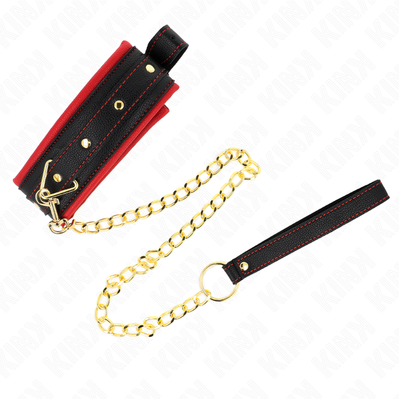KINK - COLLARE CON GUINZAGLIO IN TESSUTO TINTO REGOLABILE 33-48 CM X 5,7 CM - immagine 2