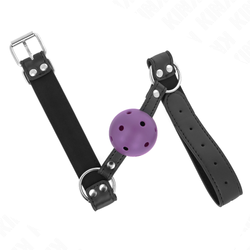 KINK - PALLA TRASPIRANTE BAVAGLIO 4 CM CON DOPPIO RIVETTO VIOLA 62,5 x 2,5 CM REGOLABILE 42-58 CM - immagine 4