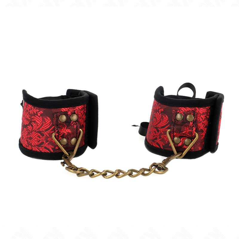 KINK - RESISTENZA DA POLSO SCANDALO DETTAGLI IN PIZZO ROSSO-NERO 24,5 CM X 6,5 CM - immagine 2