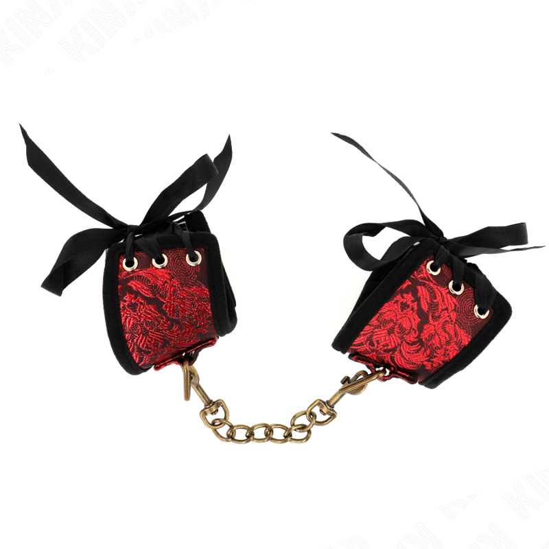 KINK - RESISTENZA DA POLSO SCANDALO DETTAGLI IN PIZZO ROSSO-NERO 24,5 CM X 6,5 CM - immagine 3