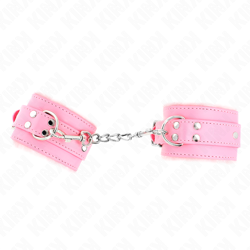 KINK - RESISTENZA DA POLSO IMBOTTITA IN PELLICCIA ROSA CON CINTURA ROSA REGOLABILE 17-29 CM X 6 CM - immagine 2