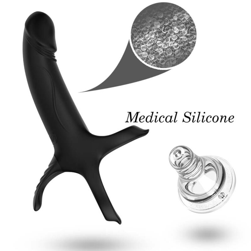 ARMONY - DILDO CON ANELLO E VIBRATORE NERO - immagine 3