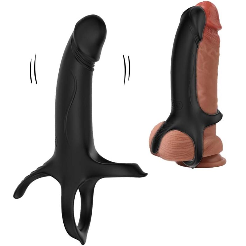 ARMONY - DILDO CON ANELLO E VIBRATORE NERO - immagine 5