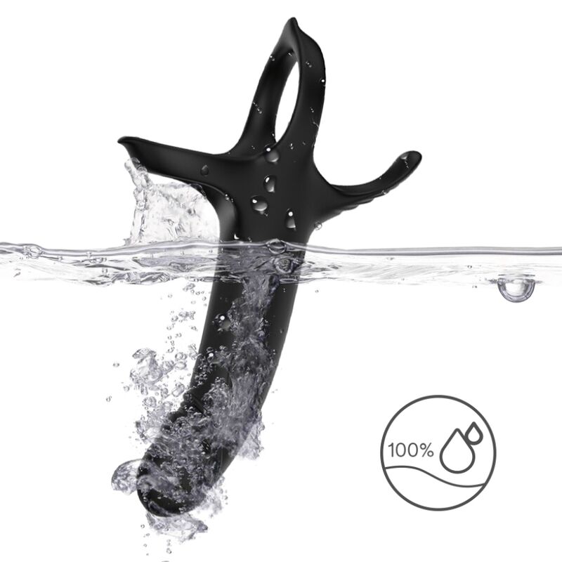 ARMONY - DILDO CON ANELLO E VIBRATORE NERO - immagine 7