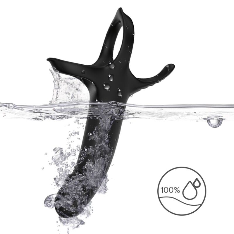 ARMONY - DILDO CON ANELLO E VIBRATORE NERO - immagine 10