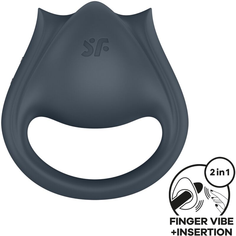 SATISFYER – PERFECT PAIR 2 MULTIVIBRATORE 2 IN 1 ANELLO PER PENE E STIMOLATORE PER DITA GRIGIO SATISFYER – PERFECT PAIR 2 MULTIVIBRATORE 2 IN 1 ANELLO PER PENE E STIMOLATORE PER DITA GRIGIO